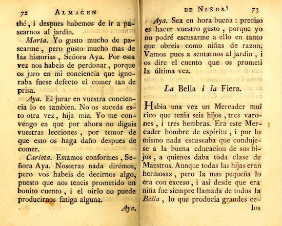 Almacén de los niños (Jeanne-Marie Leprince de Beaumont) - Edición en castellano de 1776)