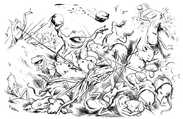 La Batracomiomaquia ilustrada por Theodor Kittelsen